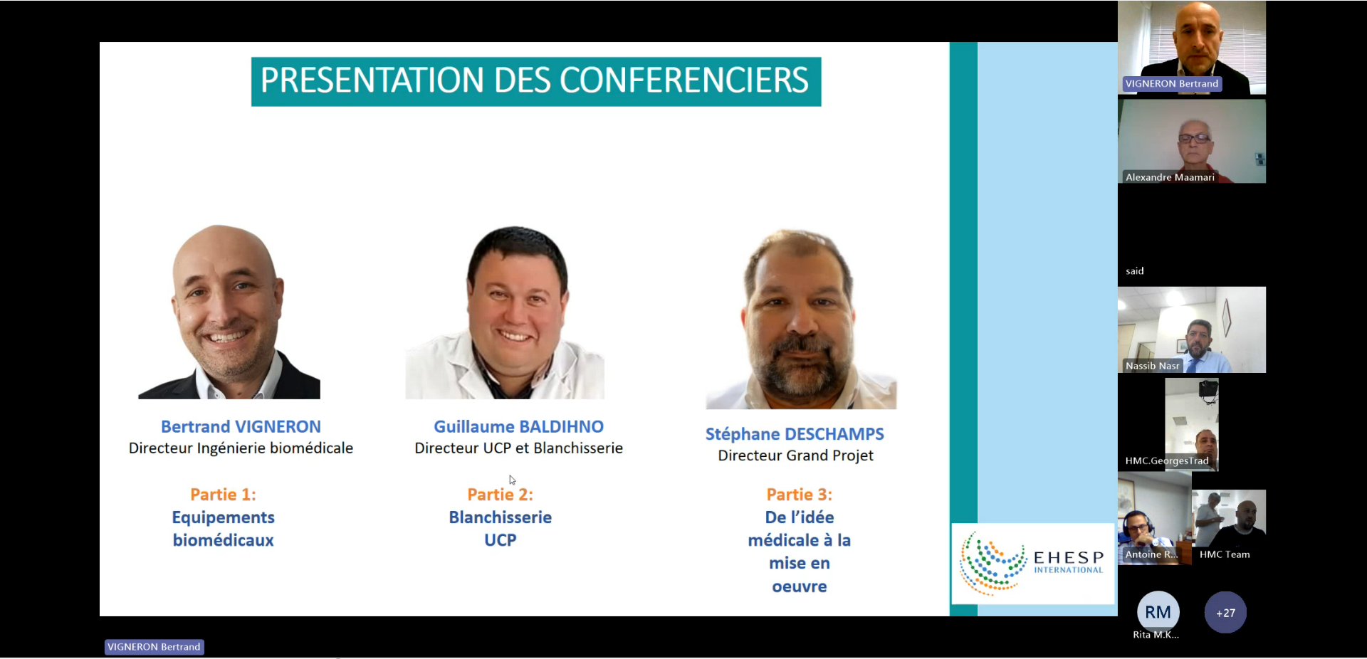 25 septembre 2024 – Formation d’appui au développement du Réseau hospitalier HDF, Liban – Retour sur le 4ème wébinaire : Gestion des bâtiments, équipements, services logistiques et des achats dans le cadre d’un GHT